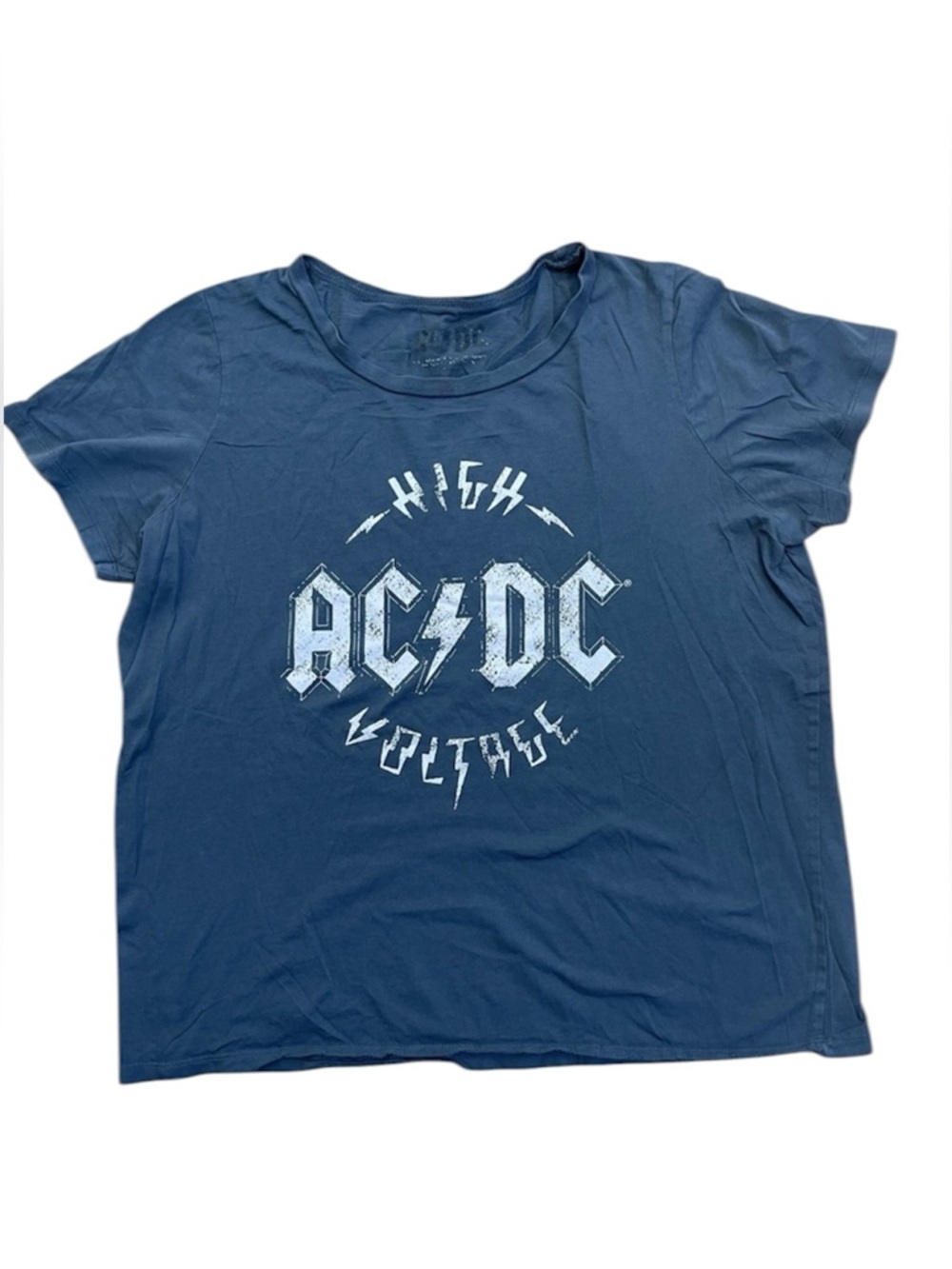AC/DC Tee LG Gray T-shirt Rock Band Tour Concert High Voltage Alt Grunge Baggy